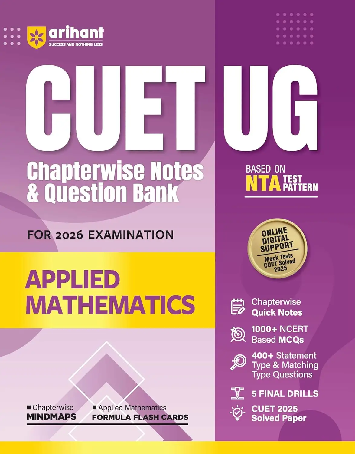 Arihant CUET UG Chapterwise Notes & Question Bank for 2026 Examination - Applied Mathematics | 9789373948744 | G1237