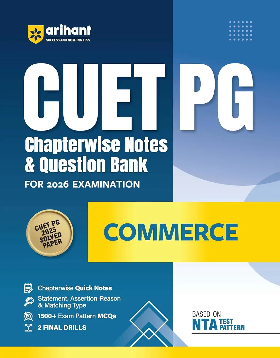 Arihant CUET PG Chapterwise Notes & Question Bank for 2026 Examination - Commerce | 9789373945590 | D1059
