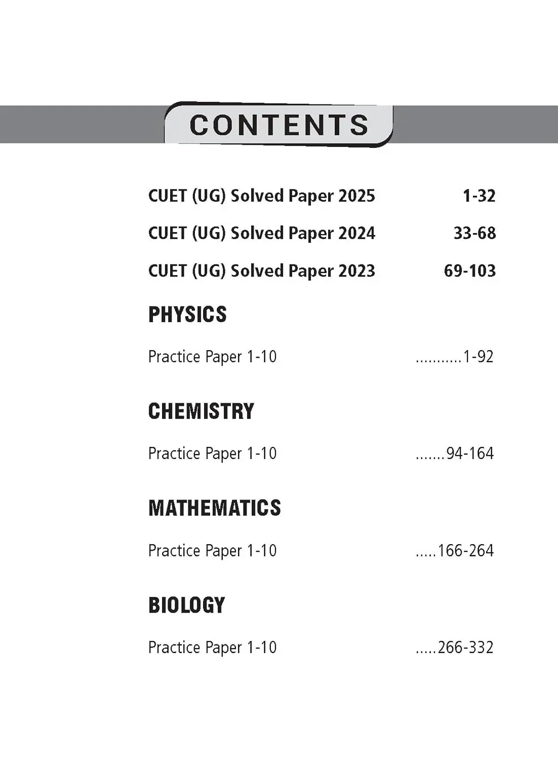 MTG CUET UG 10 Practice Papers + 2000 MCQs for 2026 Examination - Physics, Chemistry, Biology & Mathematics | 9789369579808 view 2