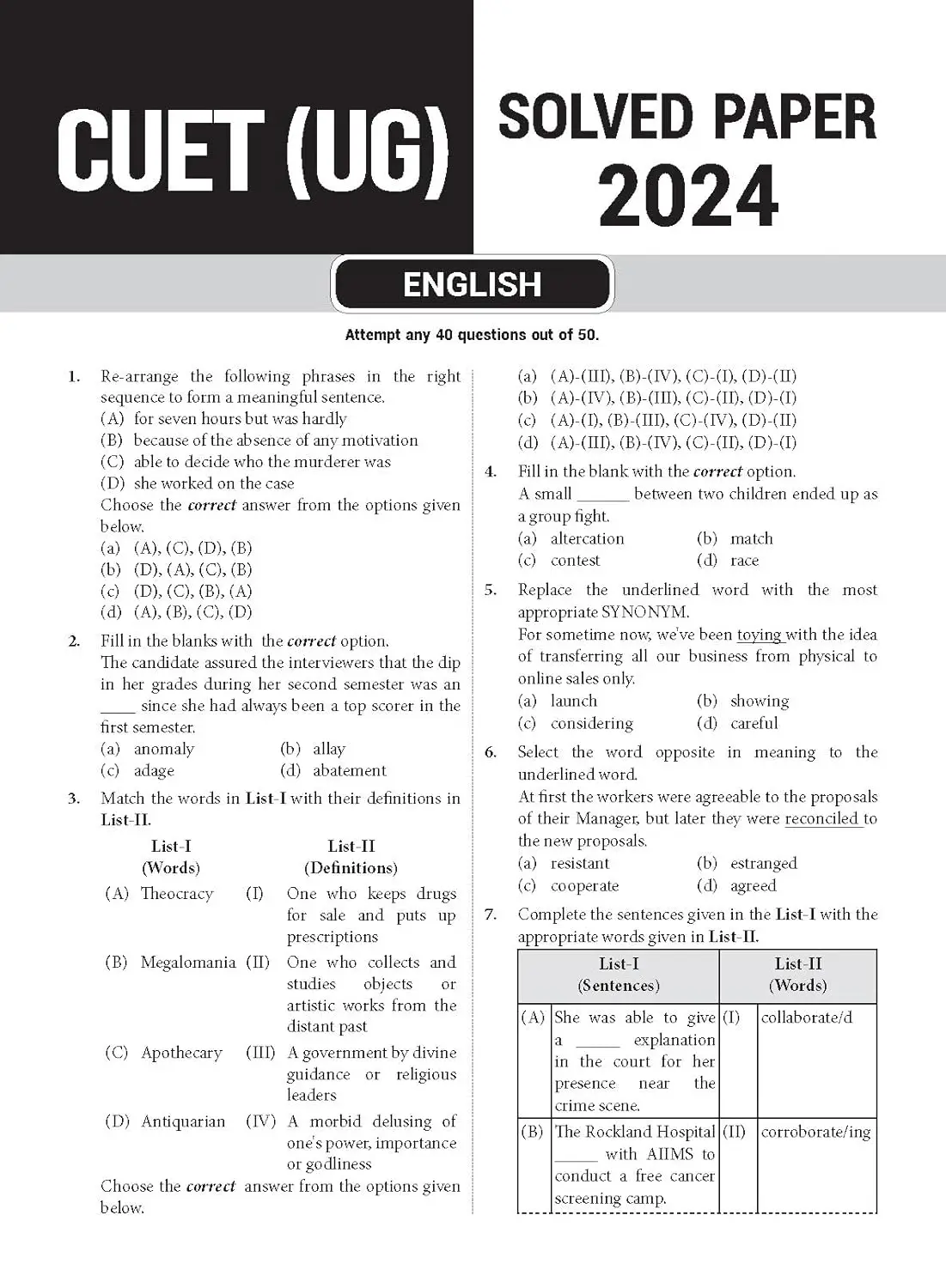 MTG CUET UG 10 Practice Papers + 1000 MCQs for 2026 Examination - English & Hindi | 9789369571529 view 3