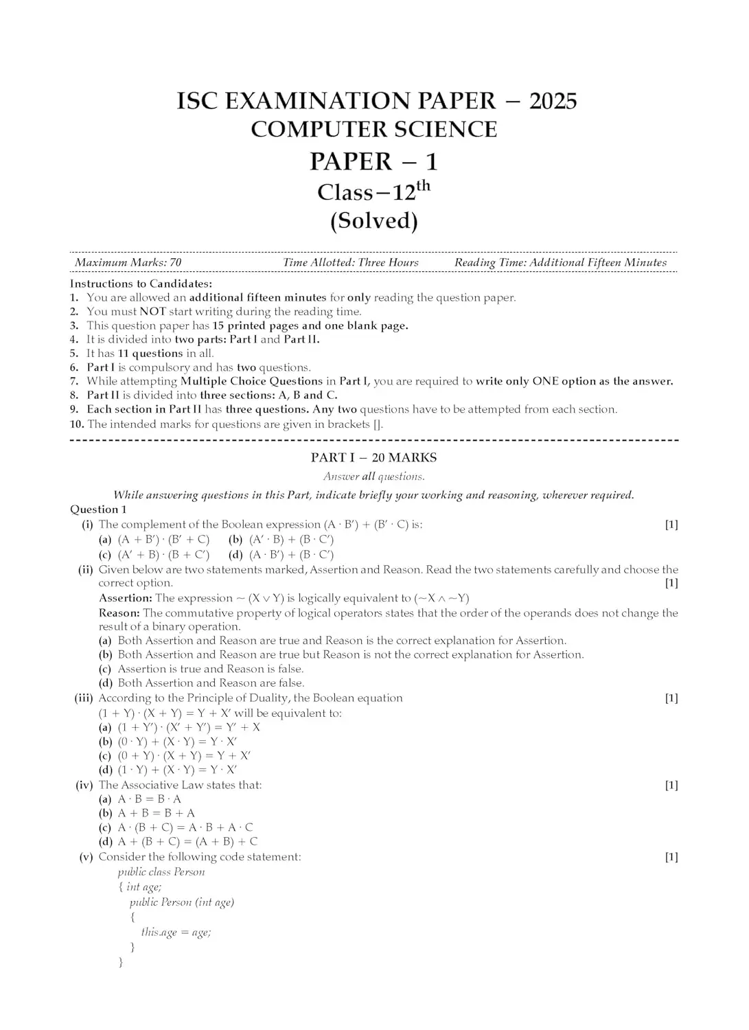 Oswaal ISC 12 Past 10 Years Solved Papers for Examination 2026 (2015-2025) - Science PCB - English 1, English 2, Physics, Chemistry, Biology, Computer Science & Hindi | 9789367477243 view 6