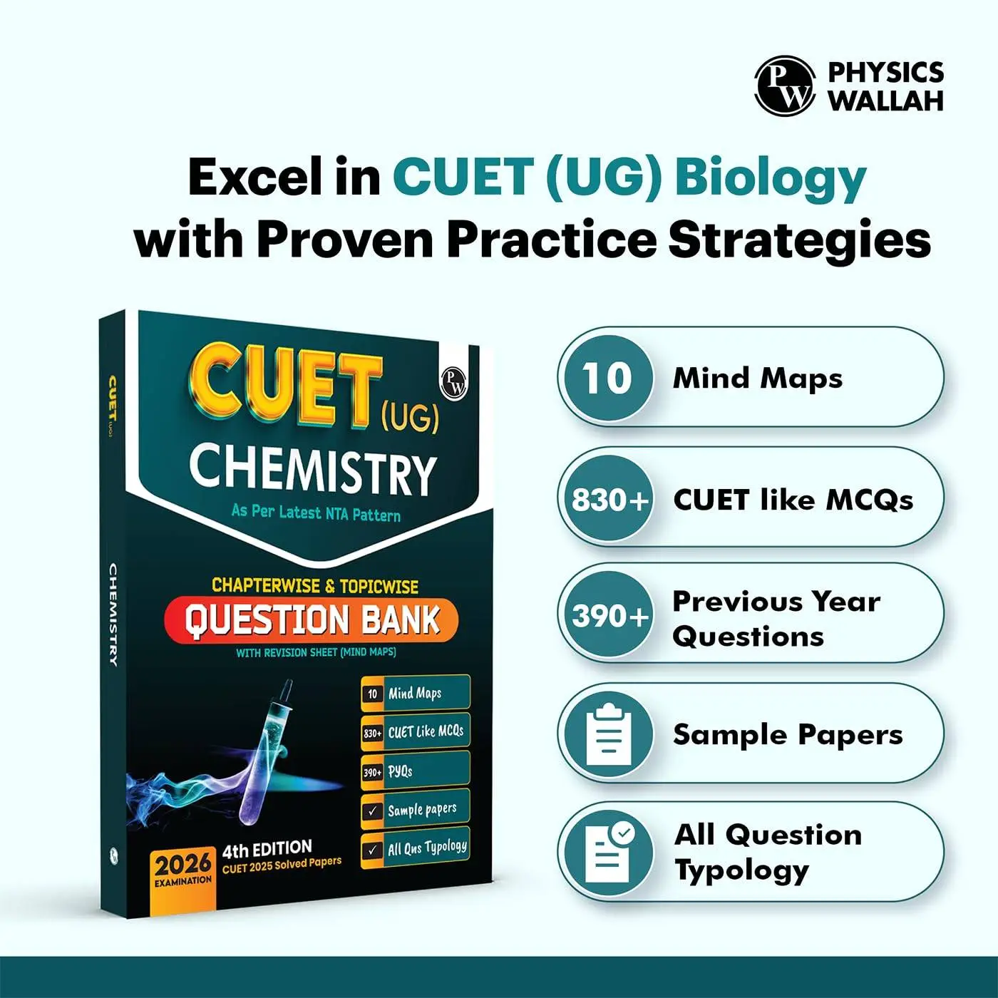 Physic Wallha CUET UG Entrance Exam Books 2026 – Chemistry | Chapterwise & Topicwise MCQs Question Bank (2025–2022) | 9789371538602 view 2