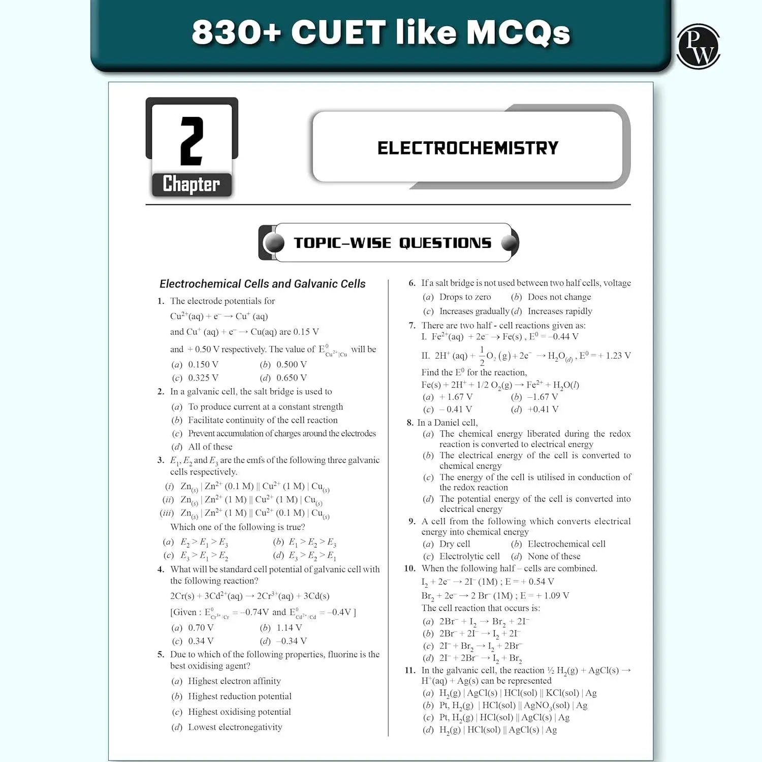 Physic Wallha CUET UG Entrance Exam Books 2026 – Chemistry | Chapterwise & Topicwise MCQs Question Bank (2025–2022) | 9789371538602 view 5
