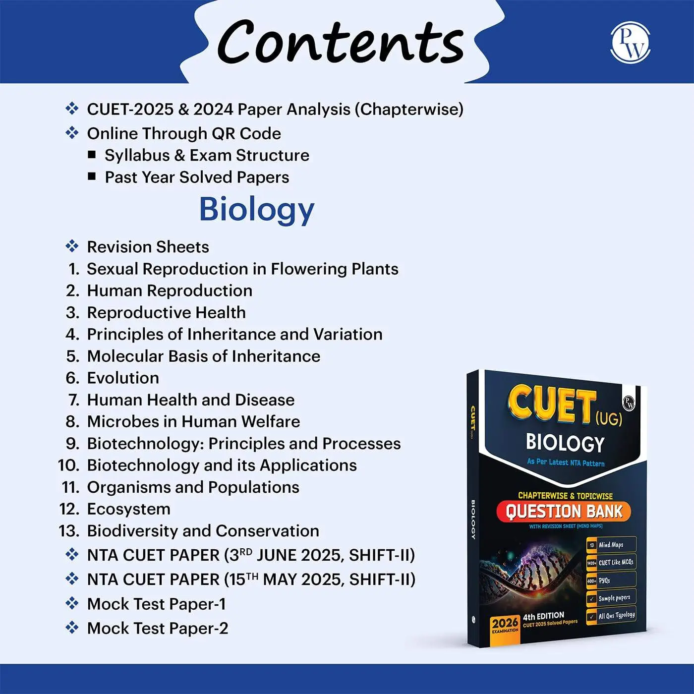 Physic Wallha CUET UG Entrance Exam Books 2026 – Biology | Chapterwise & Topicwise MCQs Question Bank (2025–2022) | 9789371531726 view 3
