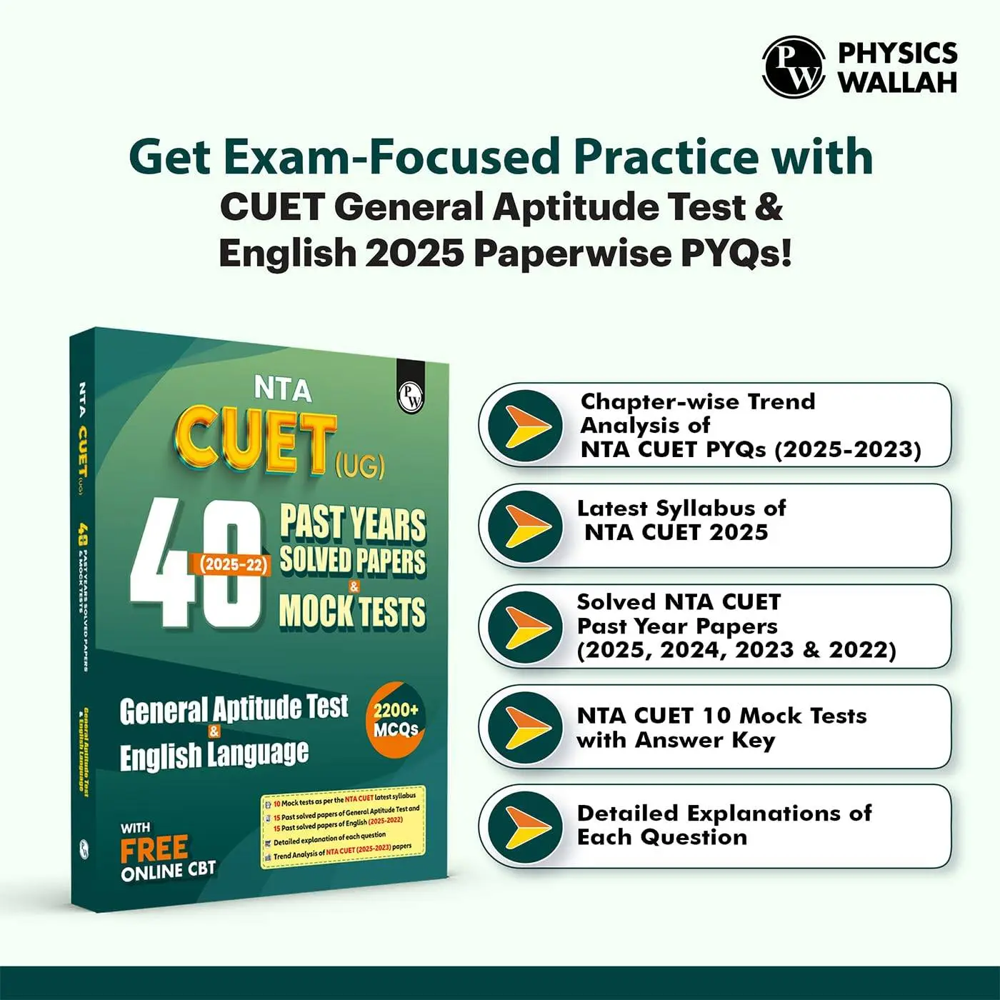 CUET UG Entrance Exam Books 2026 –GT & English Language | 40 Past Years Solved Papers (2025–2022) | 9789371533492 view 2