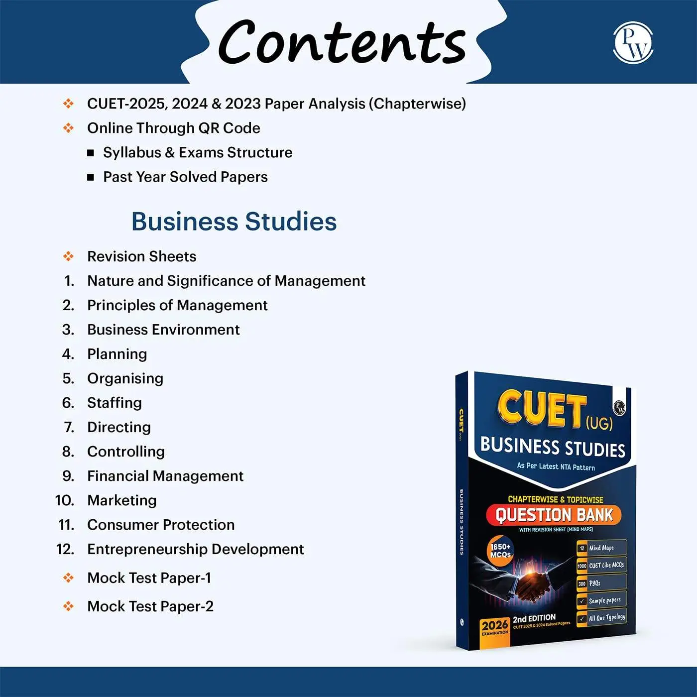 Physic Wallha CUET (UG) Business Studies Chapterwise & Topicwise Question Bank for 2026 | Past Year Questions (2025-2022) | 9789374673850 view 3