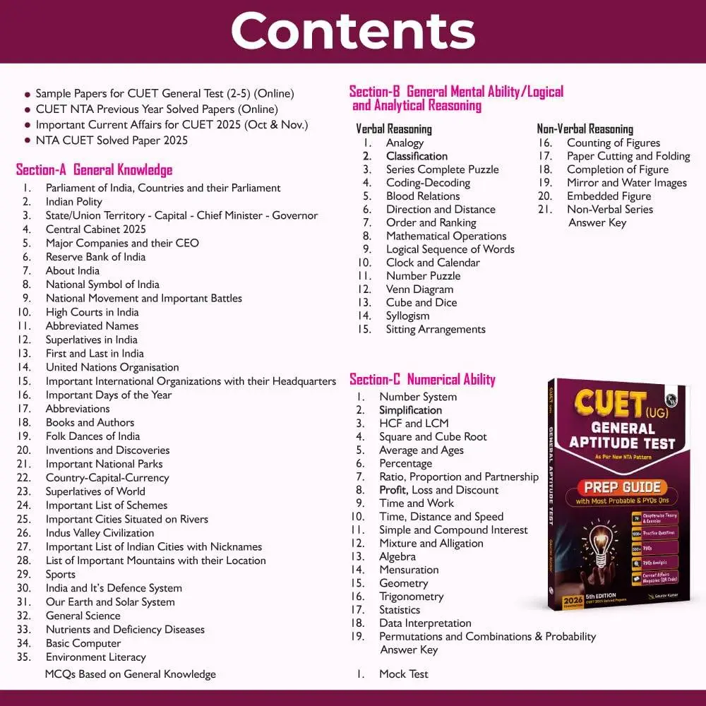 Physic Wallha CUET UG Entrance Exam Books 2026 – General Test | Chapterwise & Topicwise Theory(2025–2022) | 9789371538244 view 2