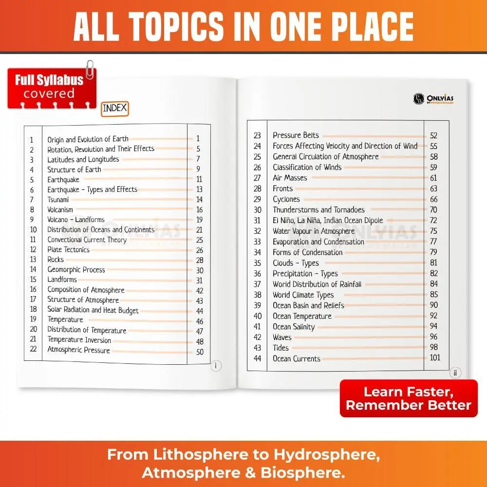 Physics Wallha ONLYIAS UPSC Mindmaps Physical Geography For UPSC/PSC Competitive Examinations | 9789368974246 view 2