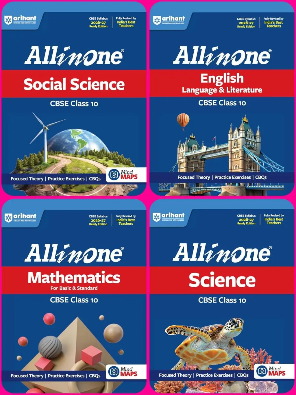 Arihant All In One Class 10 | Science | Social Science | Mathematics | English Language & Literature | CBSE For Exam 2026-27 | Combo Set of 4 Books