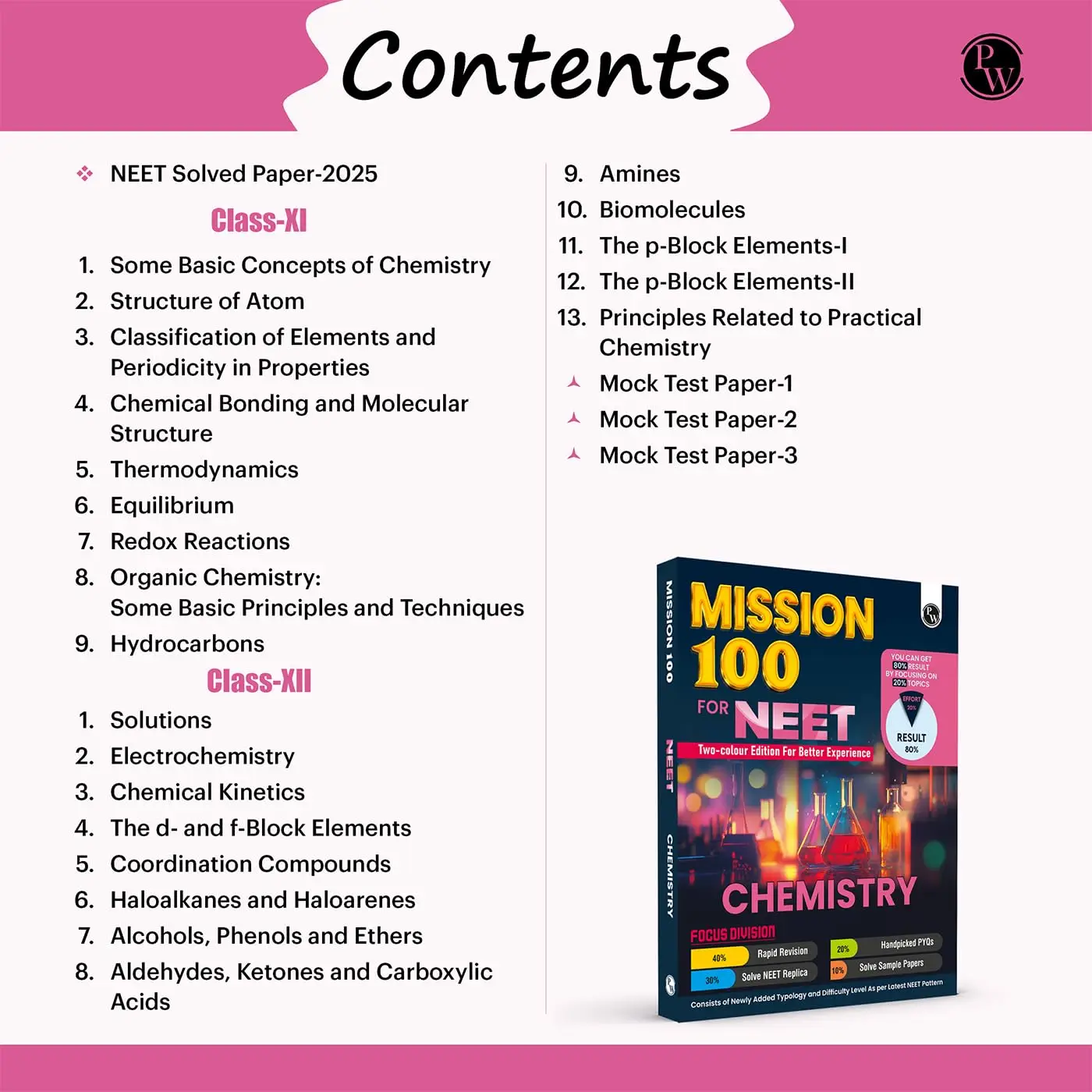 PW Mission 100 Chemistry For NEET UG 2026 Exams | 9789374673119 view 3