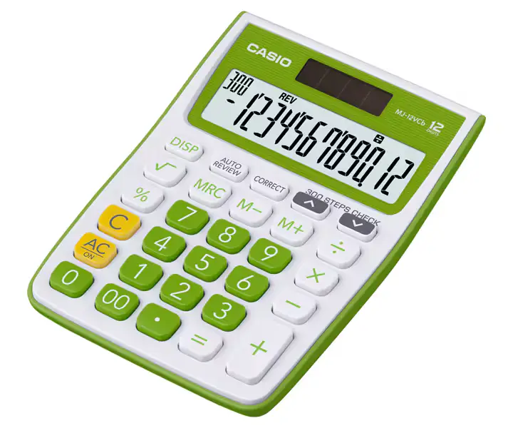 Casio Mini Desk Type MJ-12VCb Green Calculators