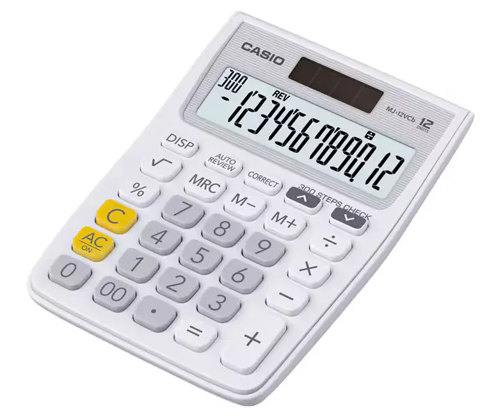 Casio Mini Desk Type MJ-12VCb White Calculators