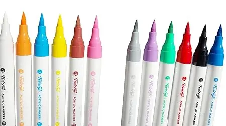 Fevicryl Acrylic Markers | Assorted Colours,12 Shades, Ideal for Paper, Wood, Canvas, Metal, Glass, Stone, Ceramic, Plastic, Fabric | 8901860001812 view 4