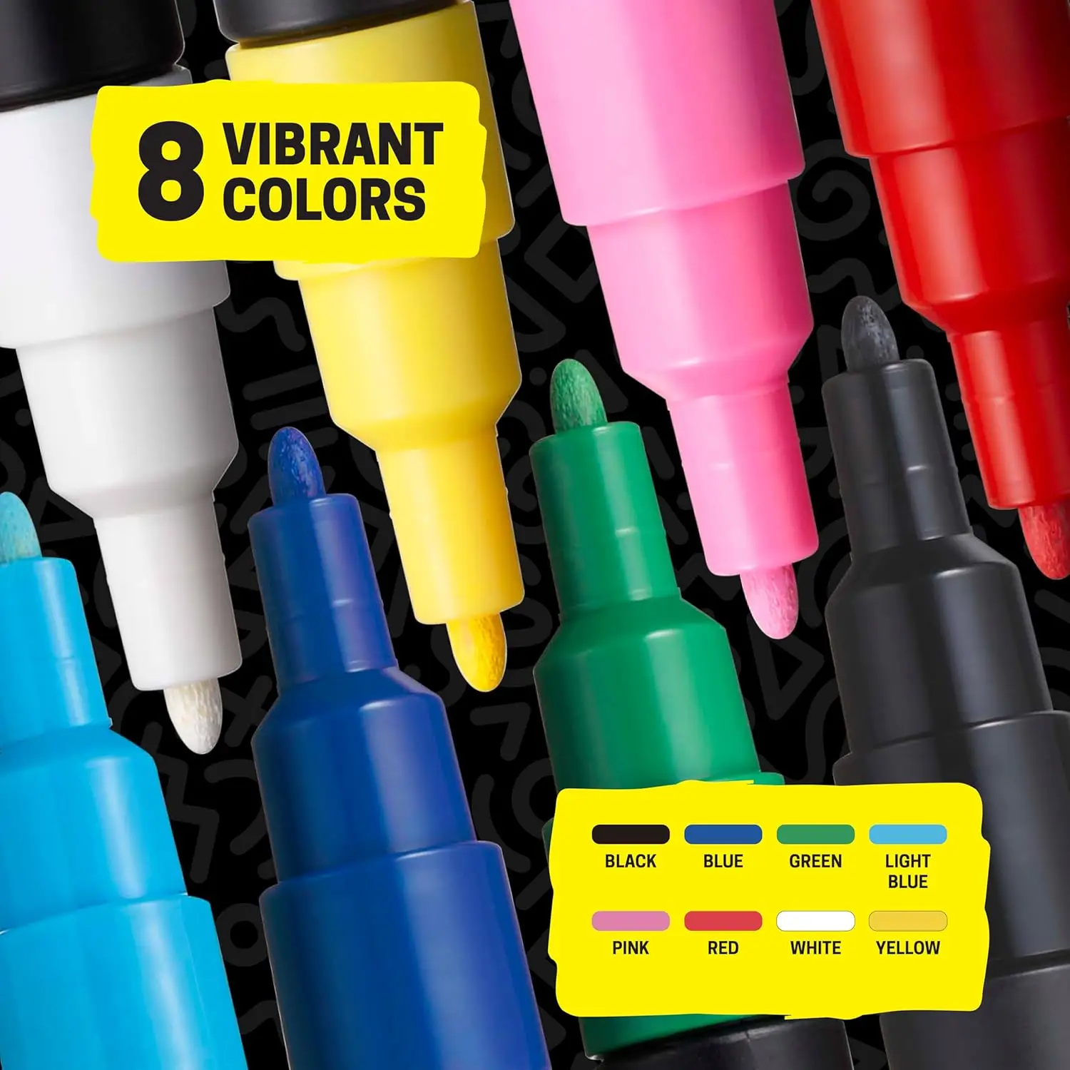 Posca PC-3M Marker | 0.9-1.3 mm Bullet Shaped Tip (Multicolor, Pack of 8) | 4902778246115 view 2