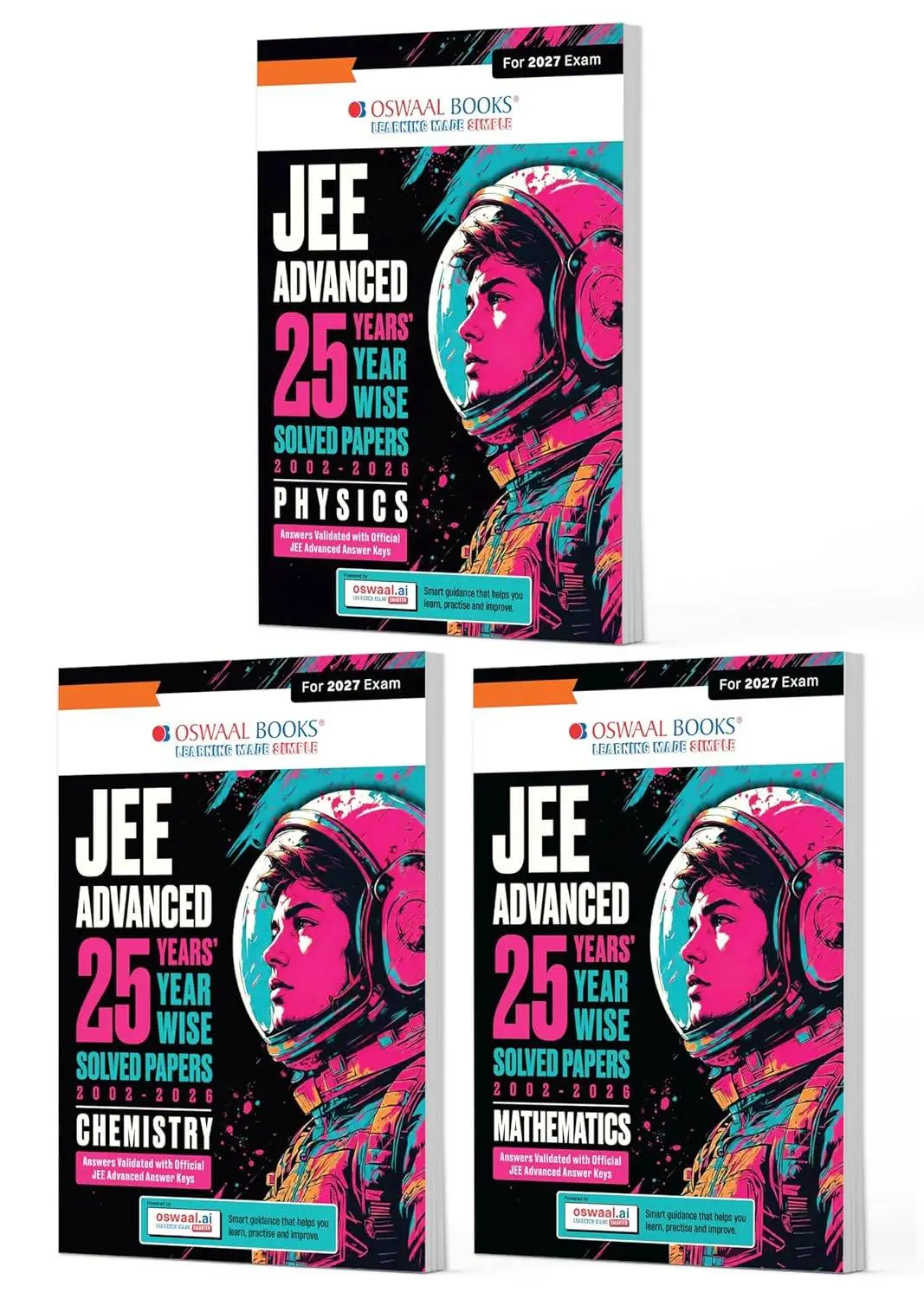 Oswaal JEE Advanced 25 Years Year-wise Solved Papers Physics, Chemistry & Mathematics (Combo Set of 3 Books) | Fully Solved May 2026 Paper 1 & 2 |