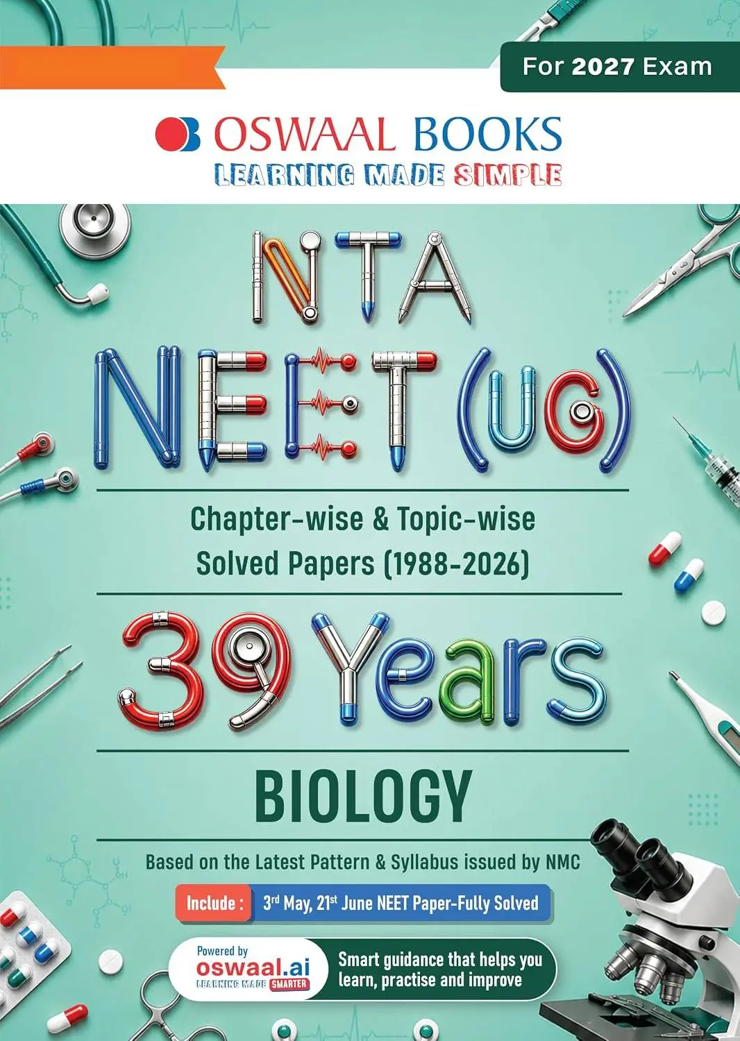 Oswaal NEET 39 Years’ Chapter-wise & Topic-wise Question Bank-Biology (1988-2026) | 9789377138707