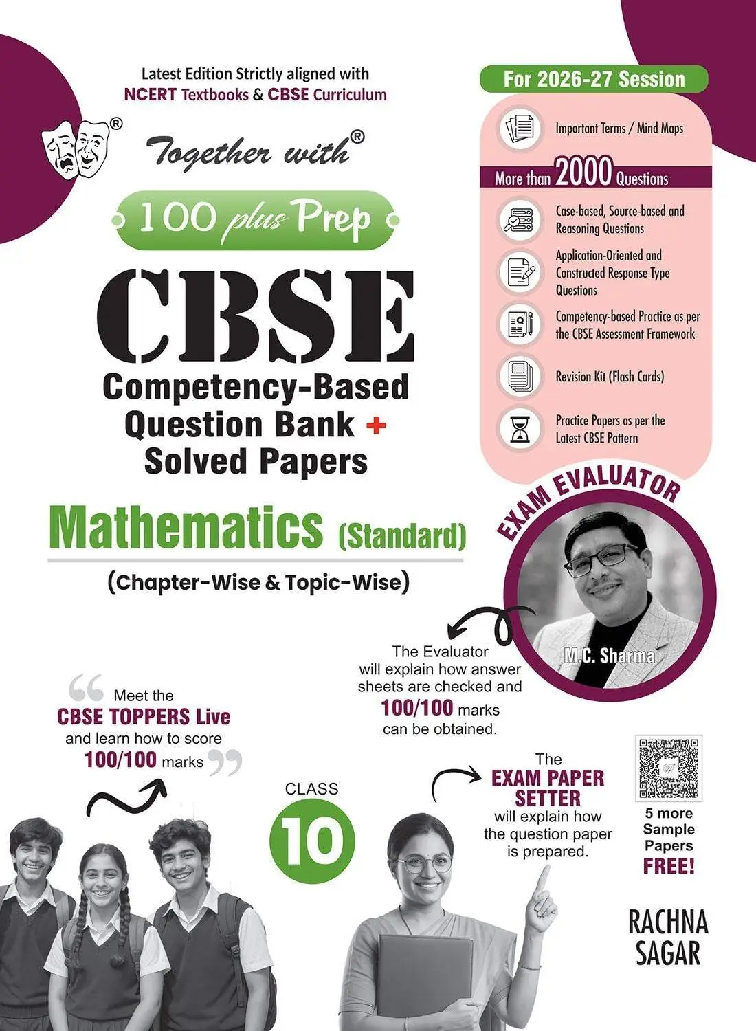 Together with 100 Plus Prep CBSE Question Bank Maths (Std) for Class 10 2027 Board Exam | 9789378325007
