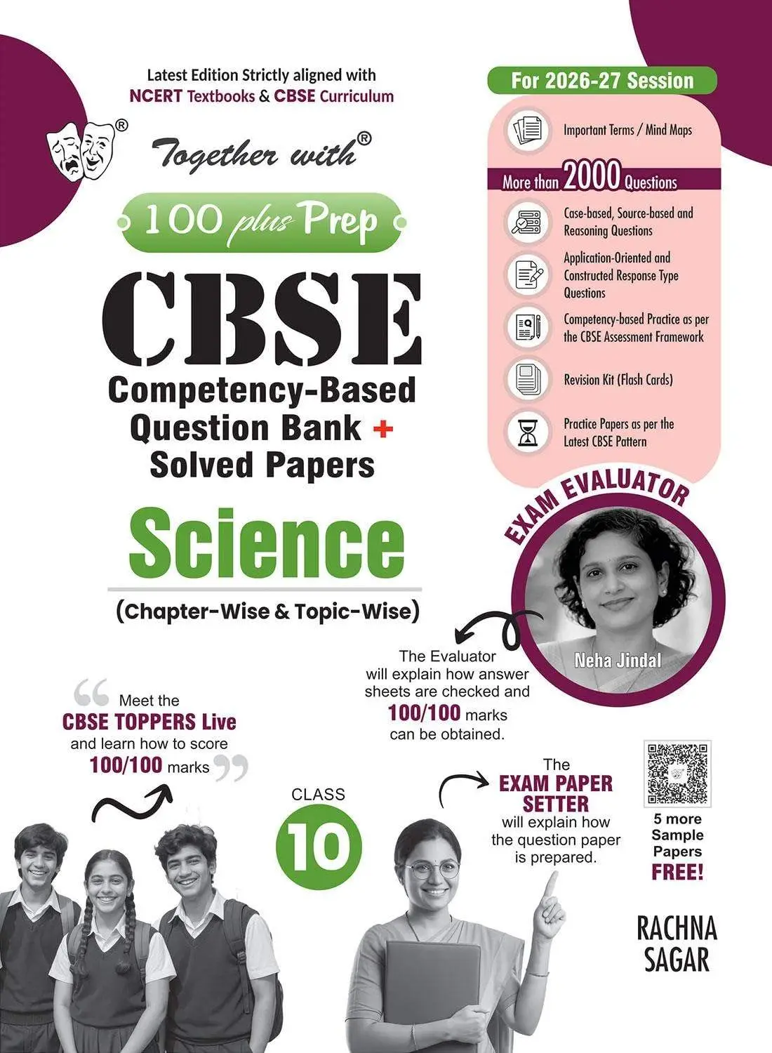 Together with 100 Plus Prep CBSE Question Bank Class 10 Science for 2026-27 | 9789378326332