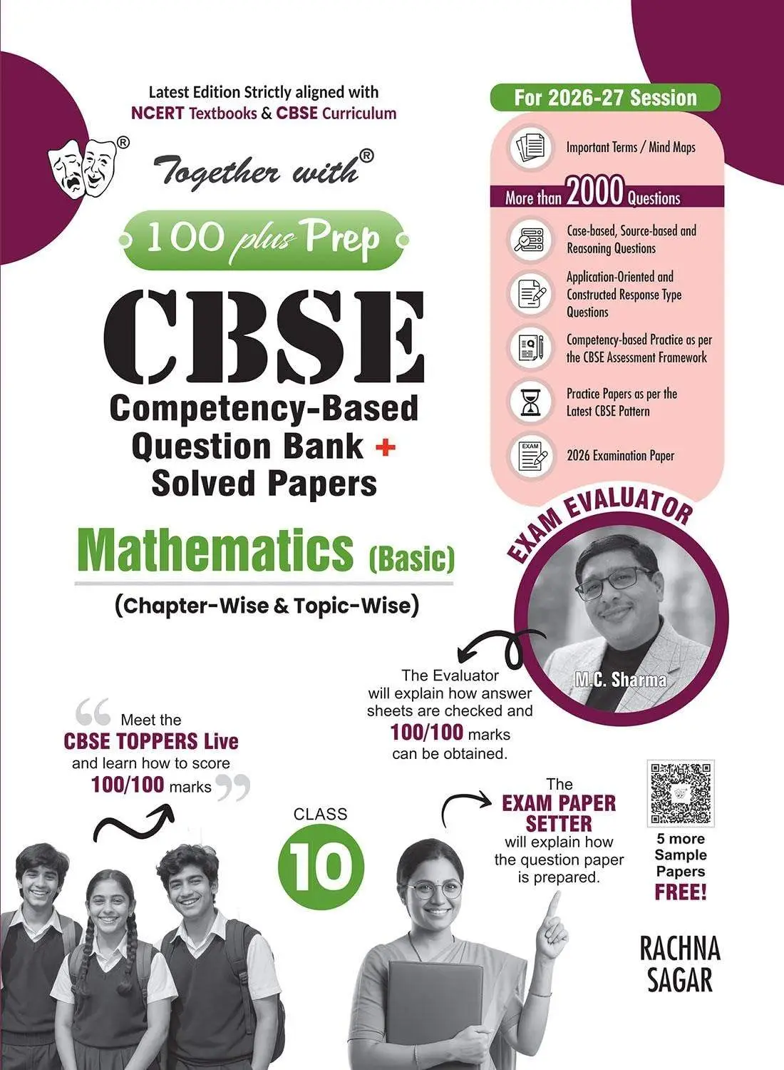 Together with 100 Plus Prep CBSE Question Bank for Class 10 Maths (Basic) 2026-27 | 9789378324154