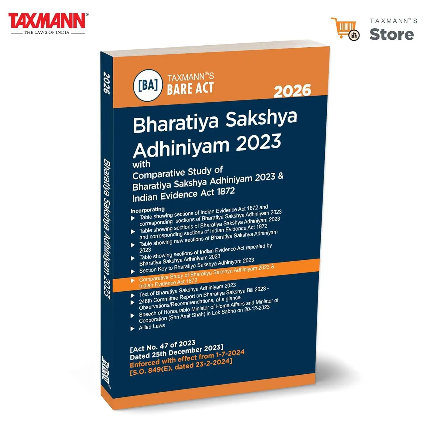Taxmann's Bharatiya Sakshya Adhiniyam 2023 | 9789371266376