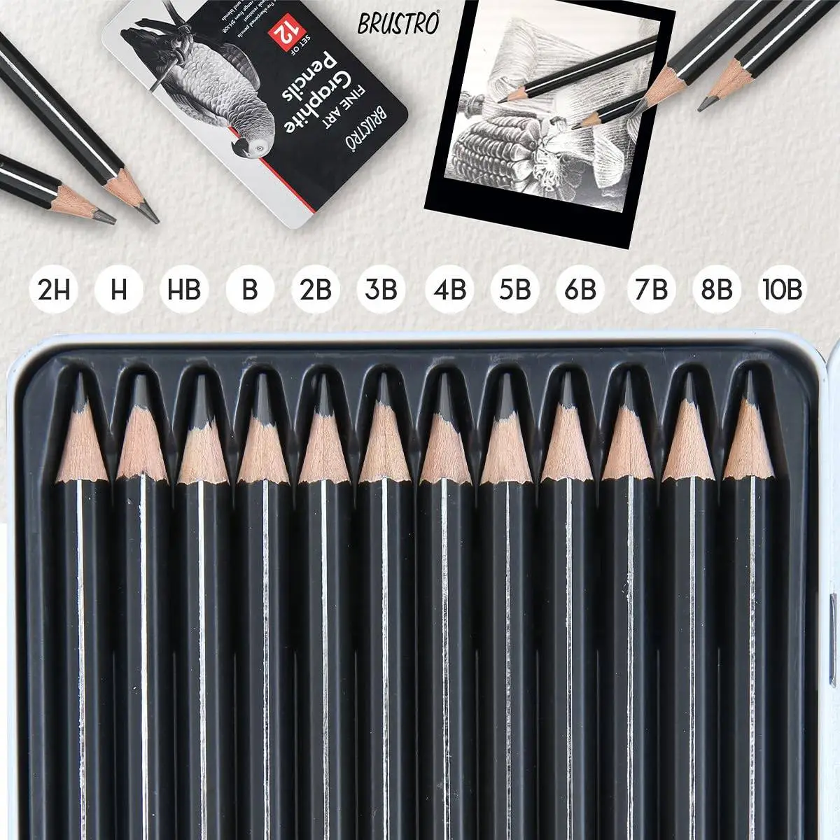 BRUSTRO Artists Graphite Pencils view 3