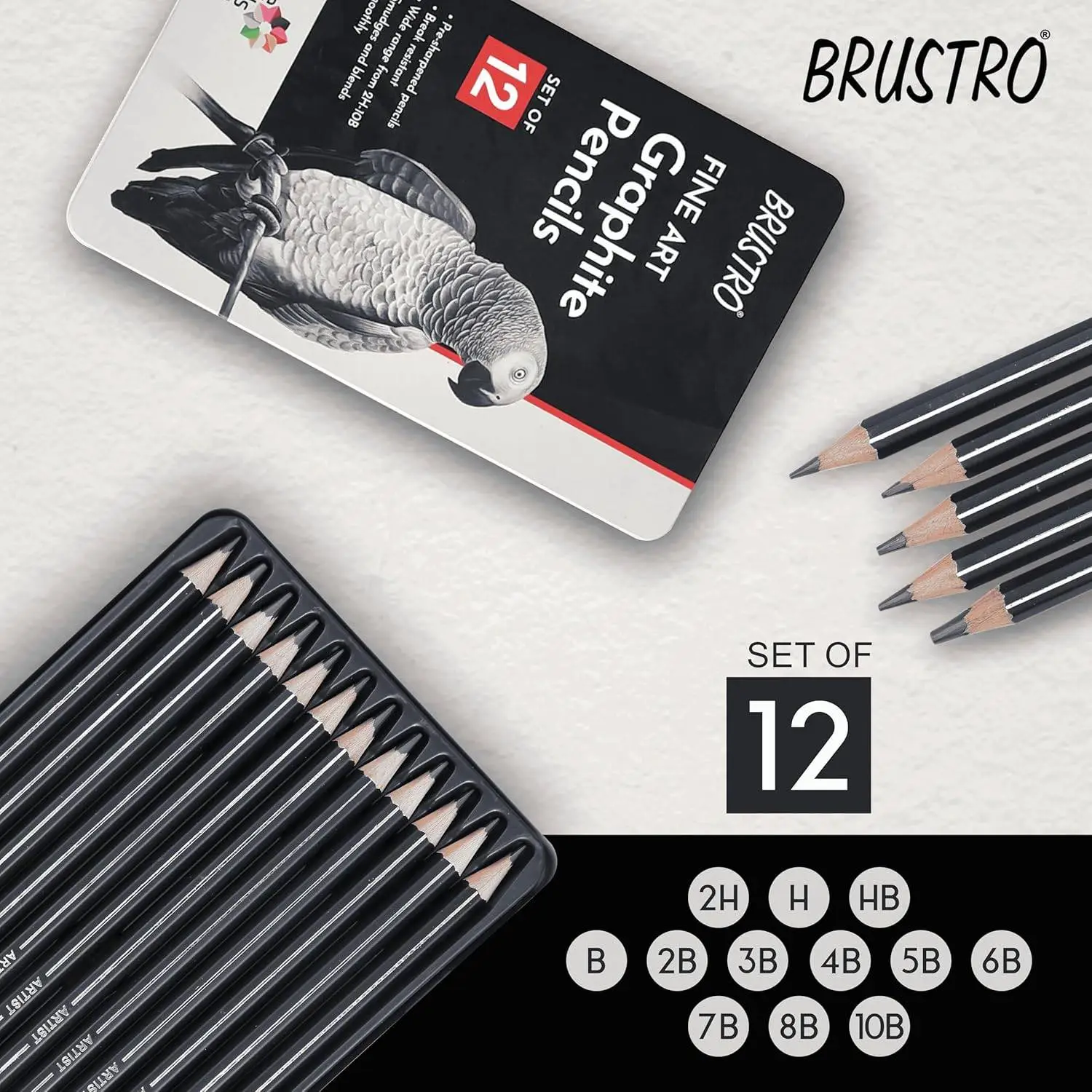 BRUSTRO Artists Graphite Pencils view 4