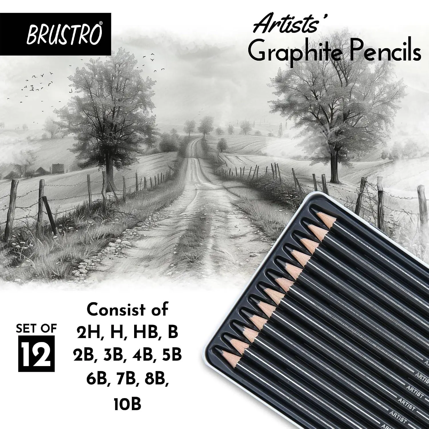 BRUSTRO Artists Graphite Pencils view 5