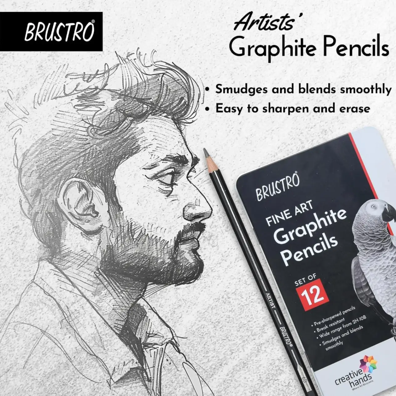 BRUSTRO Artists Graphite Pencils view 6