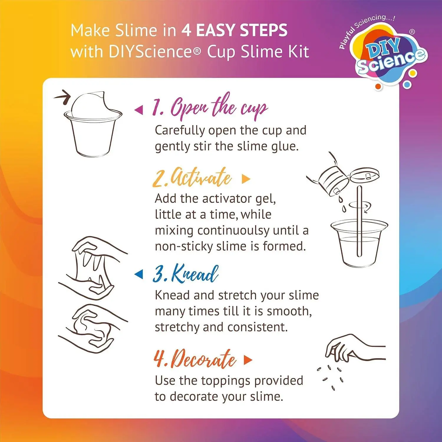 Mango Delight Slime Kit, Slime Making Kit, 8+ Years, Make Super Shiny & Stretchy Jelly Cube Slime, Mango Scented Slime Glitter Glue, Activator Gel, Ultralight Foam Cubes view 6