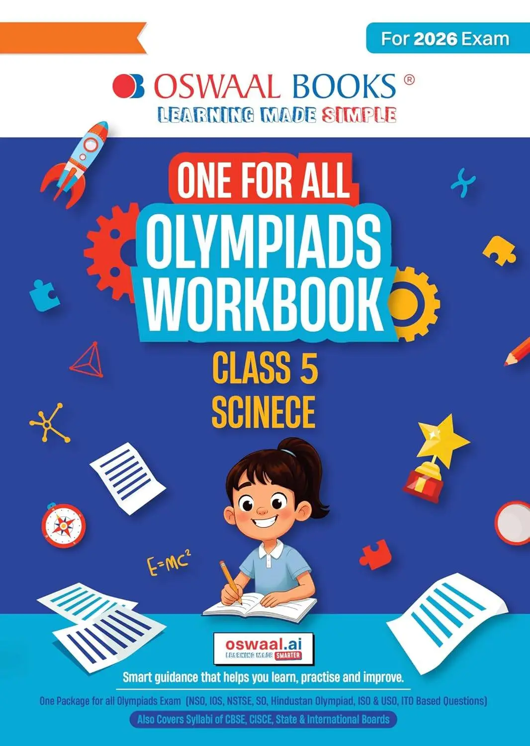 Oswaal One For All Olympiads Workbook Class 5 Science | Questions for SOF NSO & Other Olympiad Exams 2026 | 9789373010571
