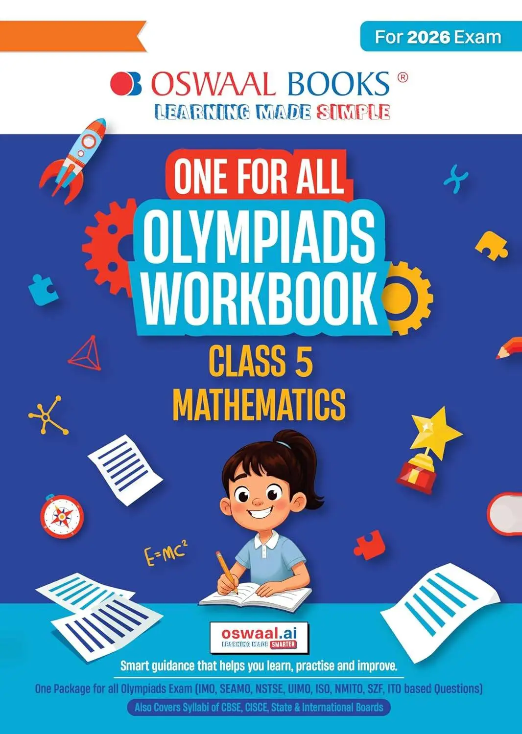 Oswaal One For All Olympiads Workbook Class 5 Maths | Questions for SOF IMO & Other Olympiad Exams 2026 | 9789373018423