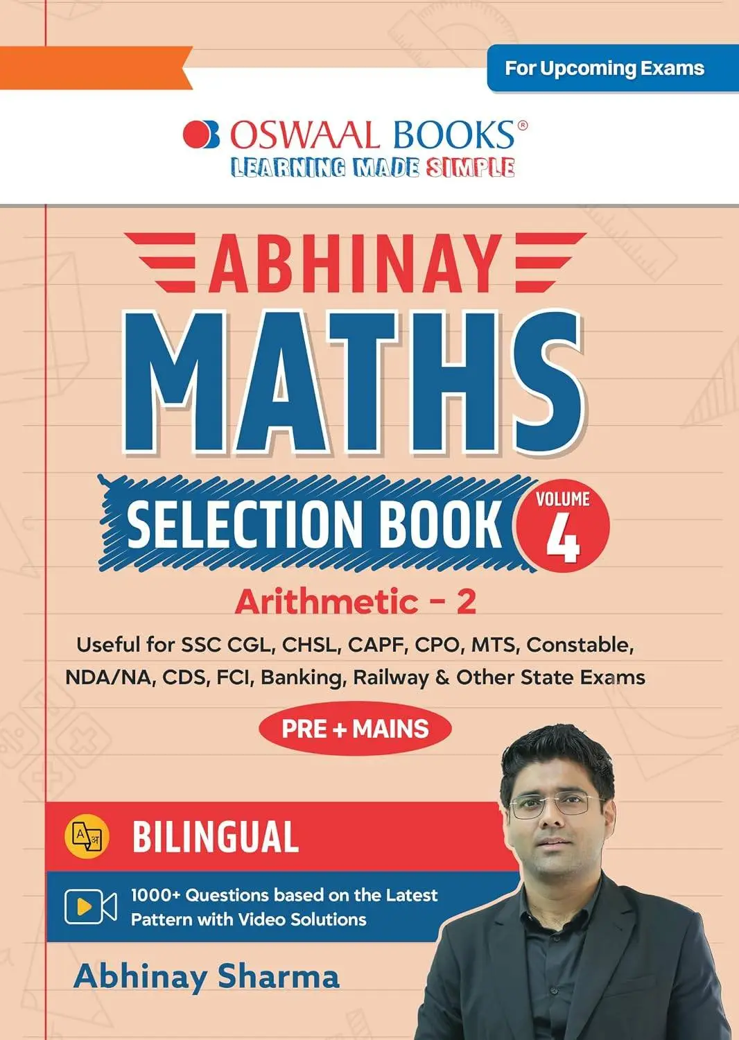 Oswaal Abhinay Maths Selection Book – Vol. 4 | Arithmetic Part 2 | Bilingual Workbook for All SSC & Other Govt. Exams | 9789377139964