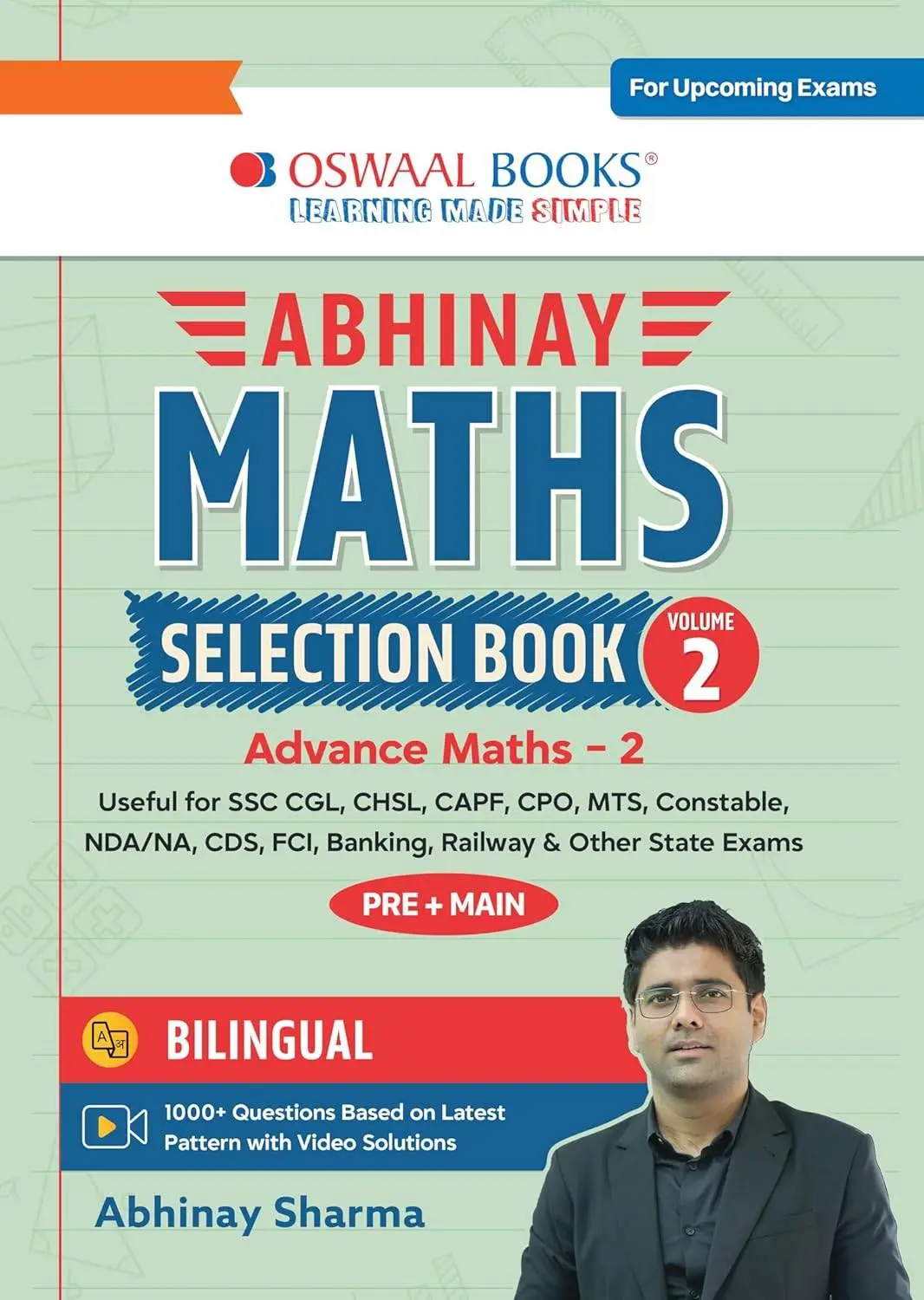 Oswaal Abhinay Maths Selection Book – Vol. 2 | Advance Math Part 2 | Bilingual Workbook for All SSC & Other Govt. Exams | 9789367476116