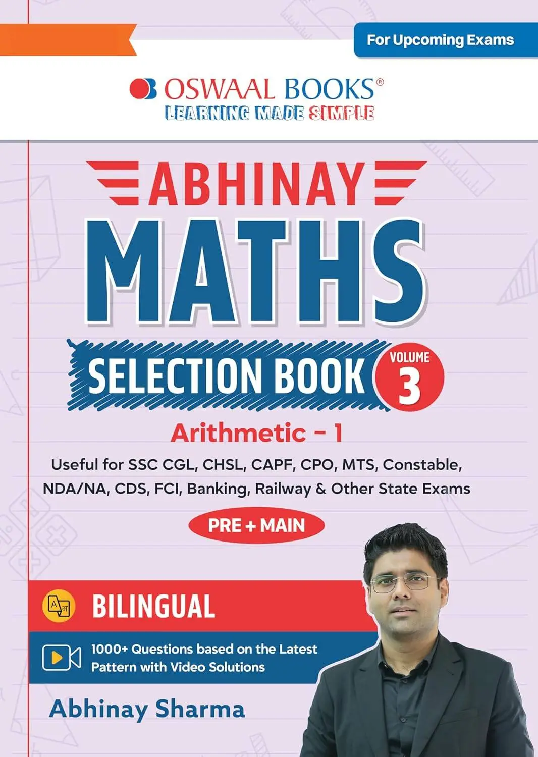 Oswaal Abhinay Maths Selection Book – Vol. 3 | Arithmetic Part 1 | Bilingual Workbook for All SSC & Other Govt. Exams | 978937139810