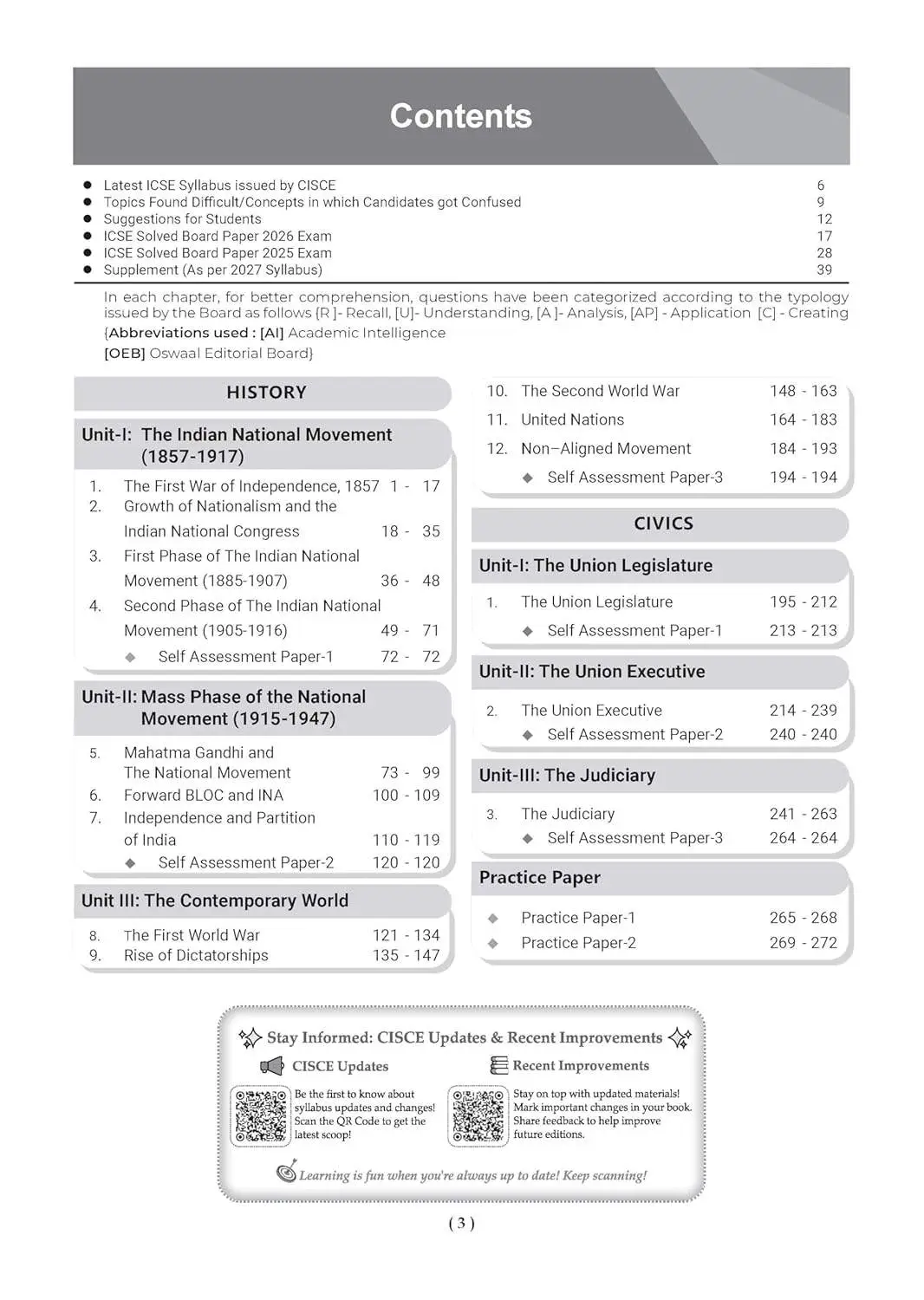 Oswaal Class 10 ICSE Question Bank History & Civics (2017 – 2026) |For 2027 Exam | 9789373014074 view 2