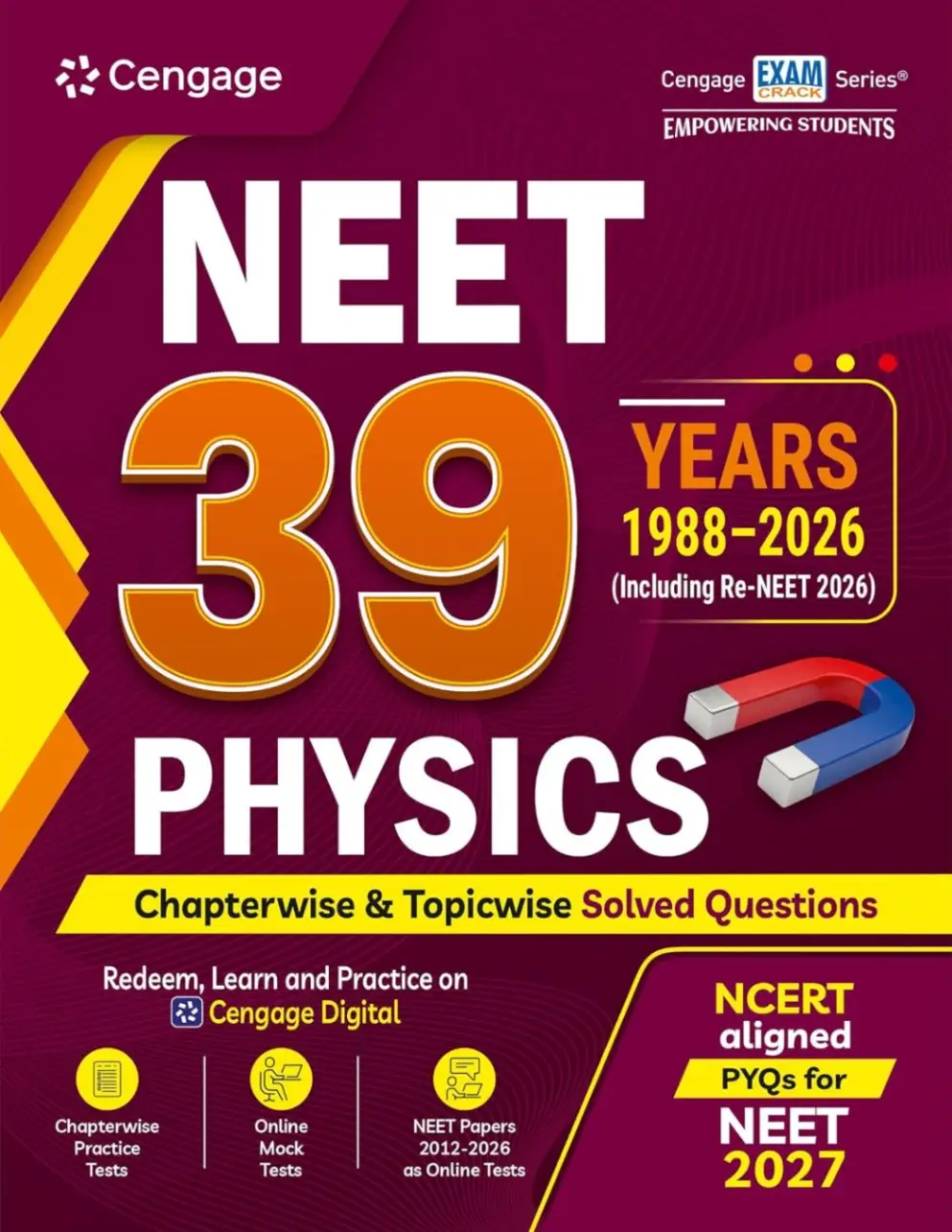 Cengage NEET 39 Years (1988-2026) Physics Chapterwise & Topicwise Solved Questions | 9789366601113