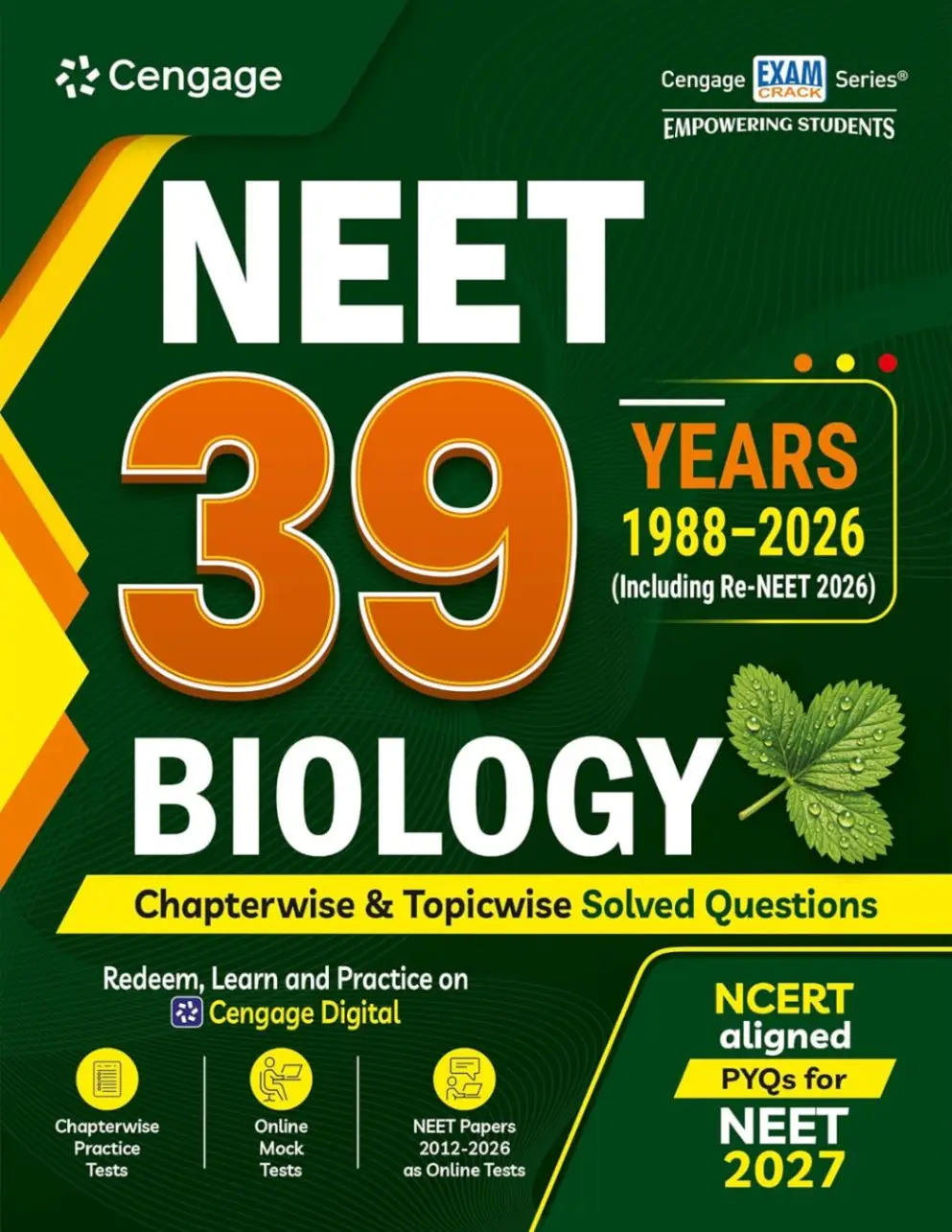 Cengage NEET 39 Years (1988-2026) Biology Chapterwise & Topicwise Solved Questions | 9789366601083