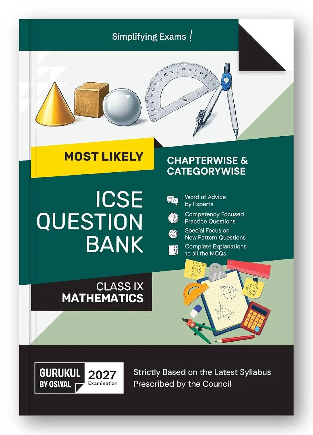 Gurukul by Oswal ICSE Class 9 Mathematics Most Likely Question Bank for 2027 Exam | 9788199931442