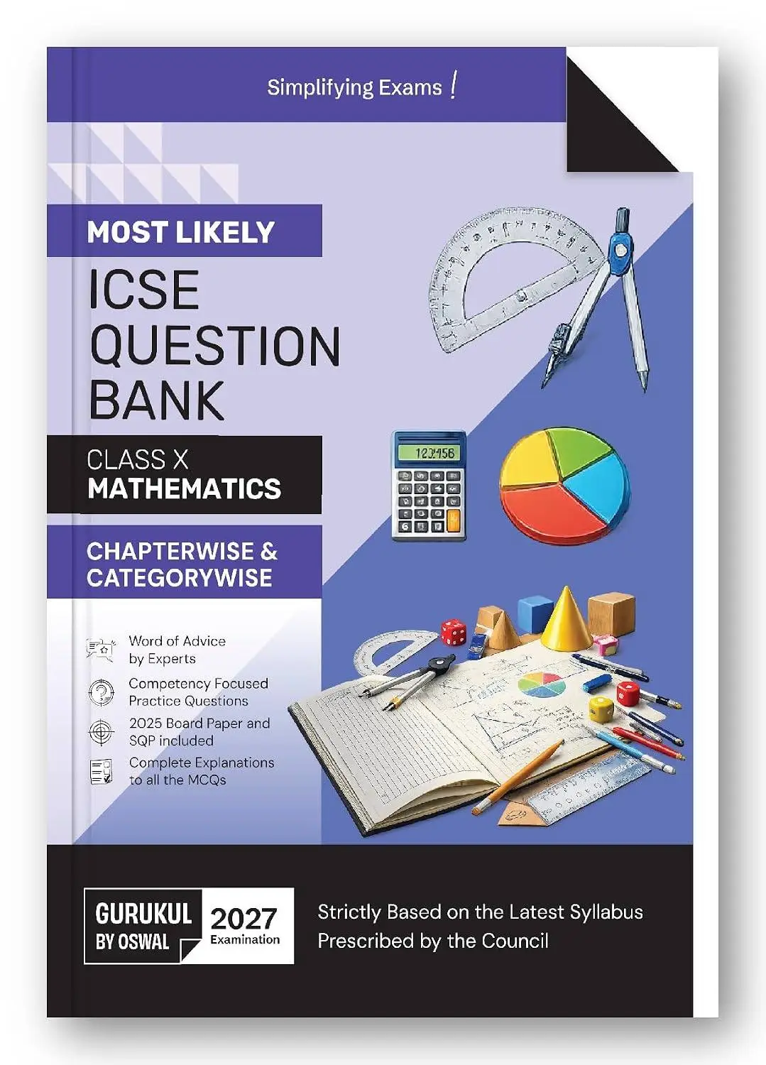 Gurukul by Oswal ICSE Class 10 Mathematics Most Likely Question Bank for 2027 Exam | 9788199857582