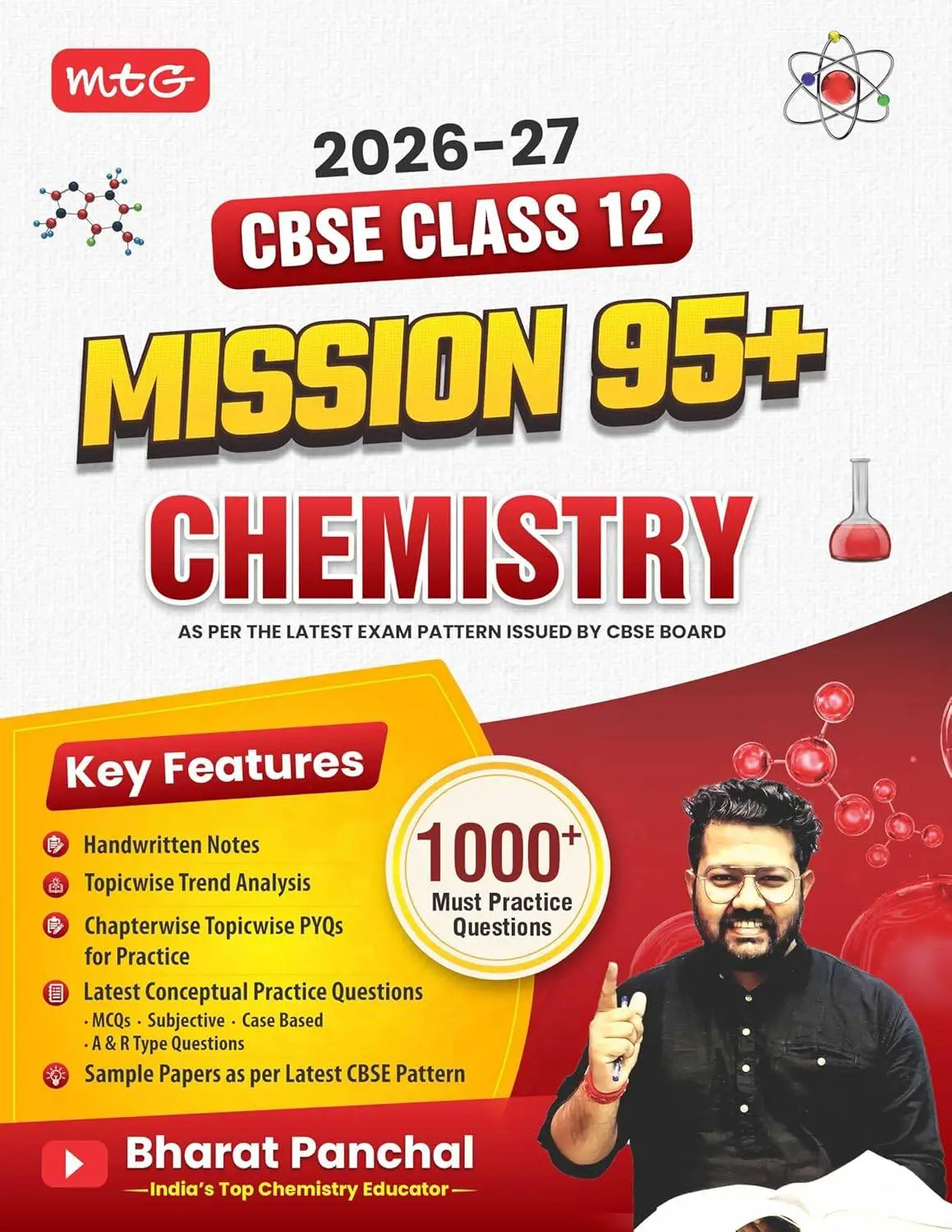 MTG CBSE Mission 95+ Chemistry Class 12 For 2027 Exam | Includes Handwritten Notes, Competency Focused Questions, MCQs | 9789375449157