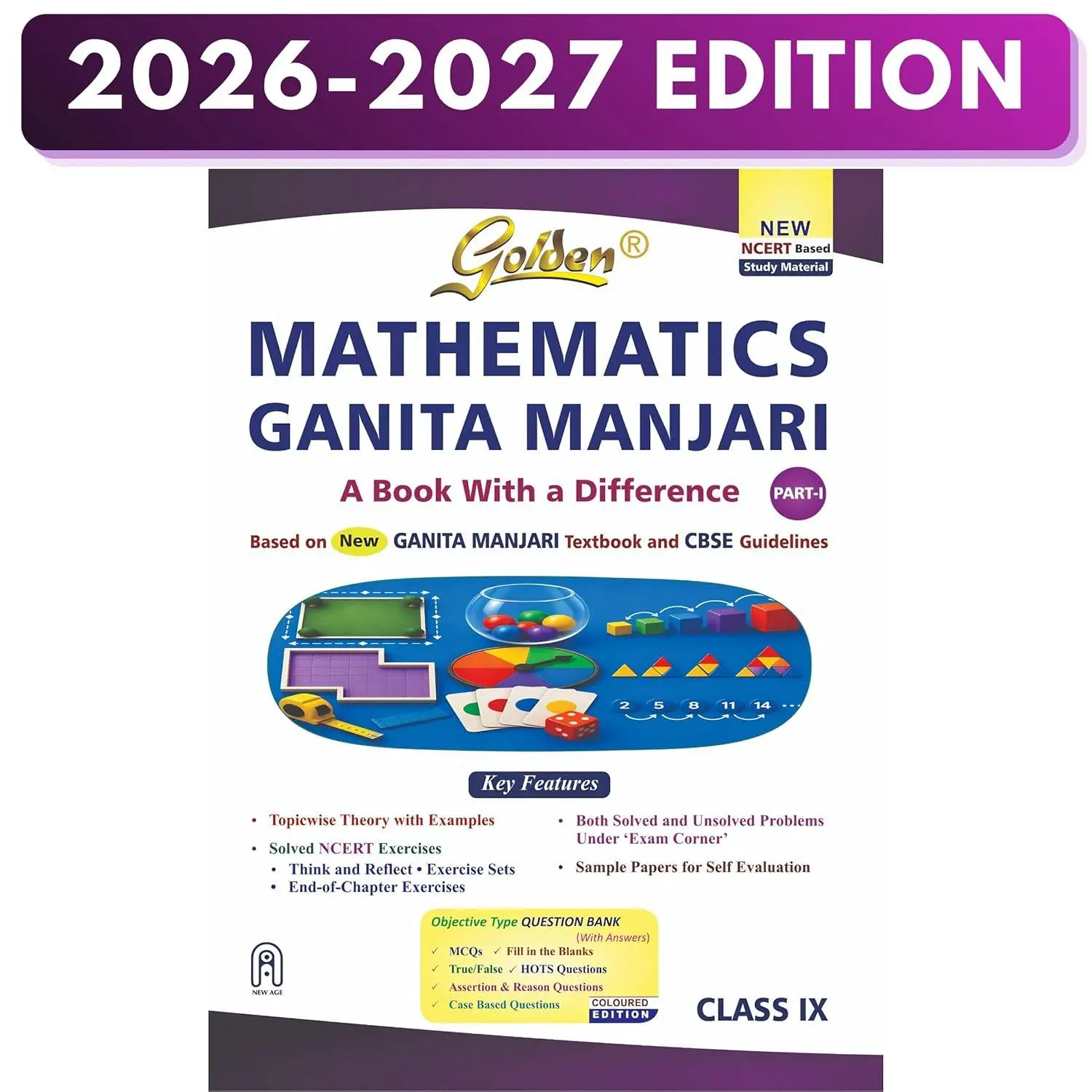 Golden Mathematics Study Material Based on New NCERT Ganita Manjari for Class 9 | CBSE 2027 Exams (Part-1) | 9789360747268