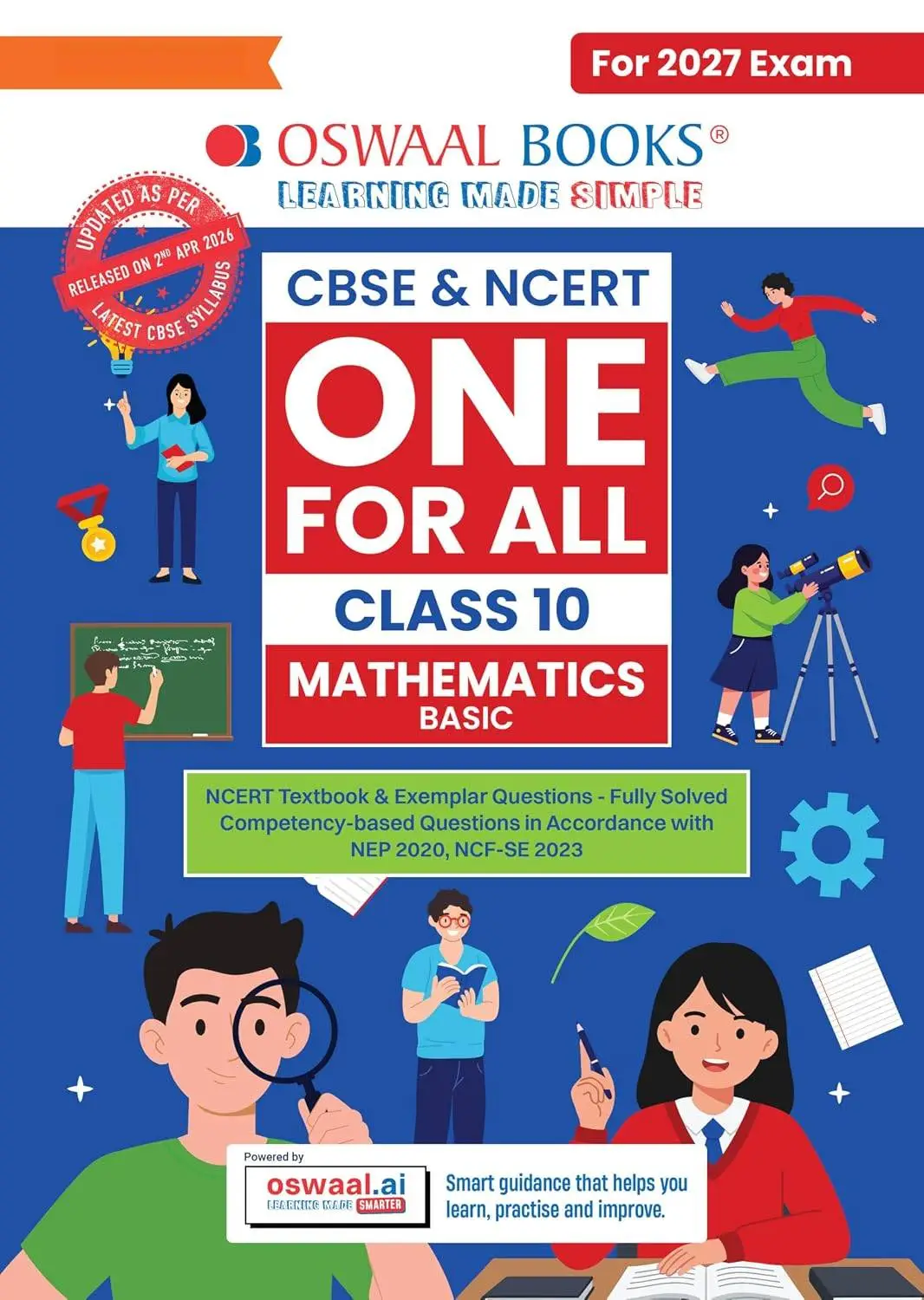 Oswaal CBSE & NCERT One for All Class 10 | Mathematics Basic | For 2027 Exam | 9789373013886