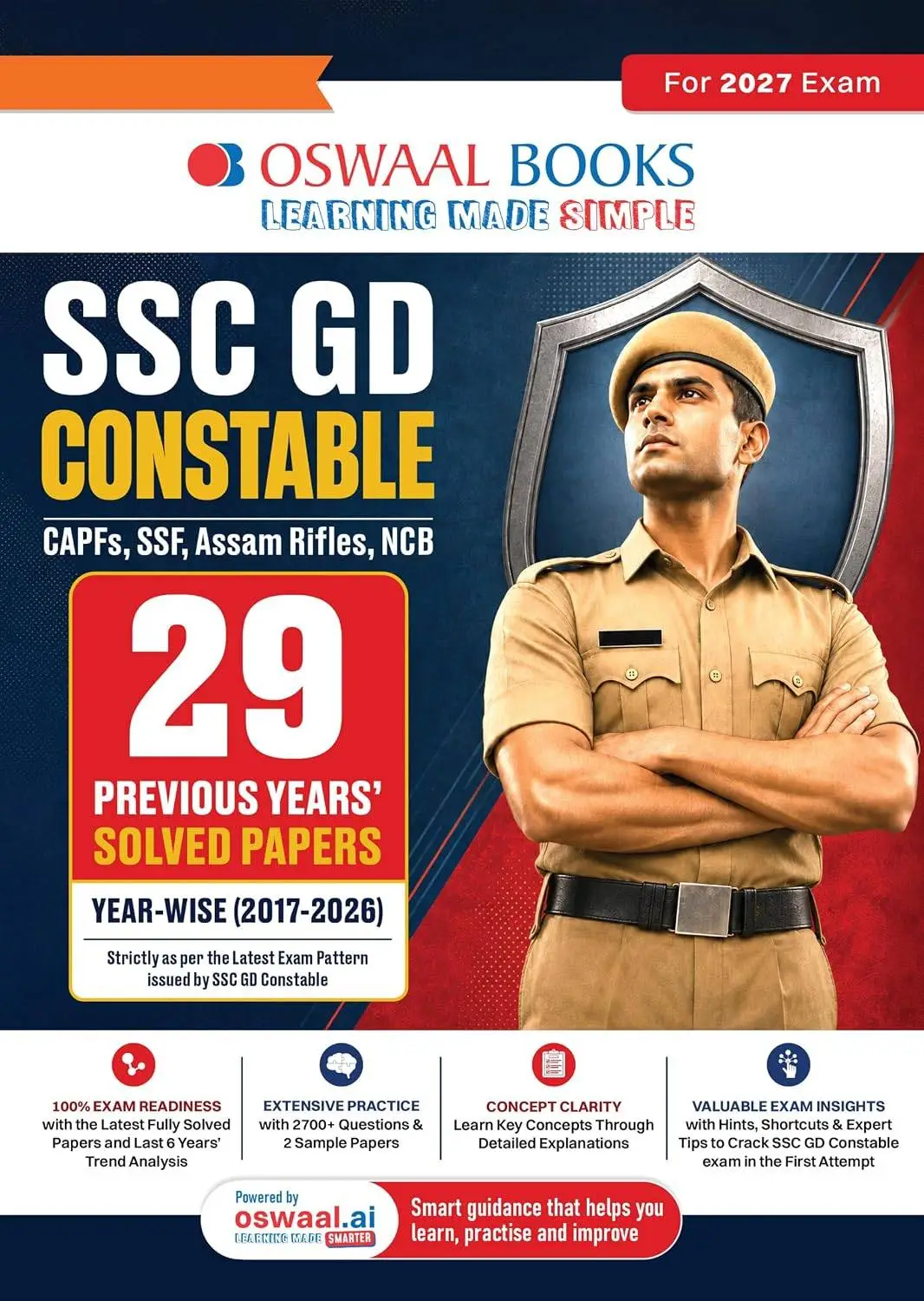 Oswaal SSC GD Constable 29 Previous Years’ Solved Papers | CAPFs, SSF, Assam Rifles, NCB Year-wise 2017-2026 | Latest 2026 Solved Papers | For 2027 Exam | 9789309242700