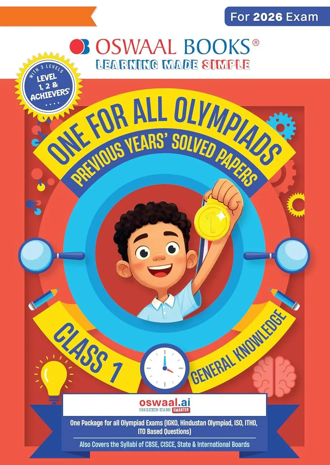 Oswaal One For All Olympiads Class 1 General Knowledge (GK) Prep-Guide Book | Chapter-wise Previous Years' Solved Papers | Exams 2026 | 9789373013534