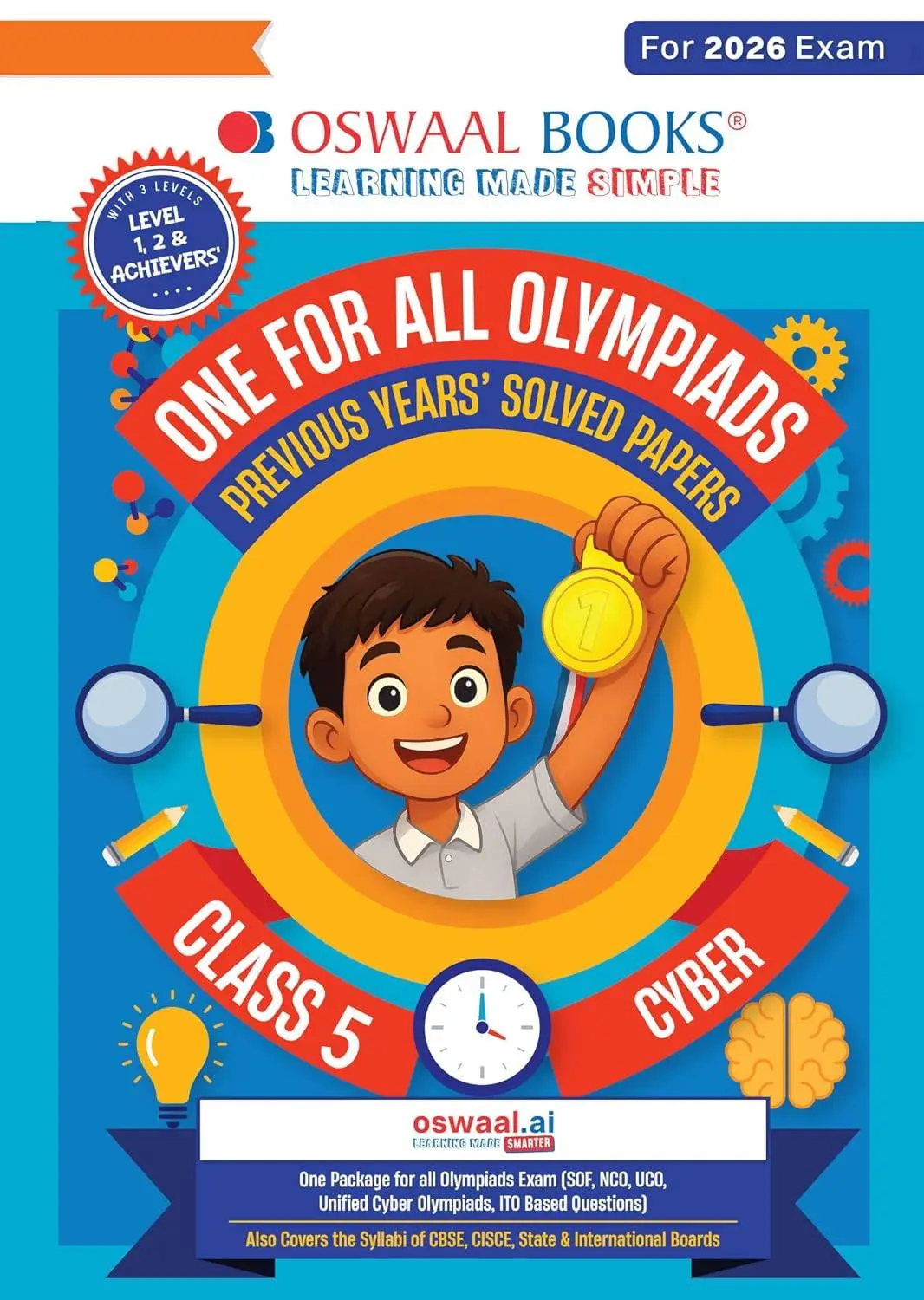 One For All Olympiads Class 5 Cyber Prep-Guide Book | Chapter-wise Previous Years' Solved Papers | Olympiad Exams 2026 | 9789373013527