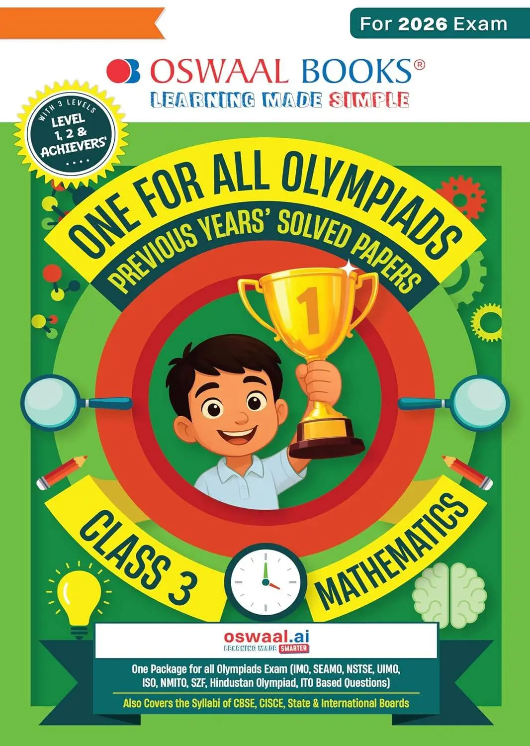 One For All Olympiads Class 3 Maths Prep-Guide Book | Chapter-wise Previous Years' Solved Papers | Olympiad Exams 2026 | 9789373015804