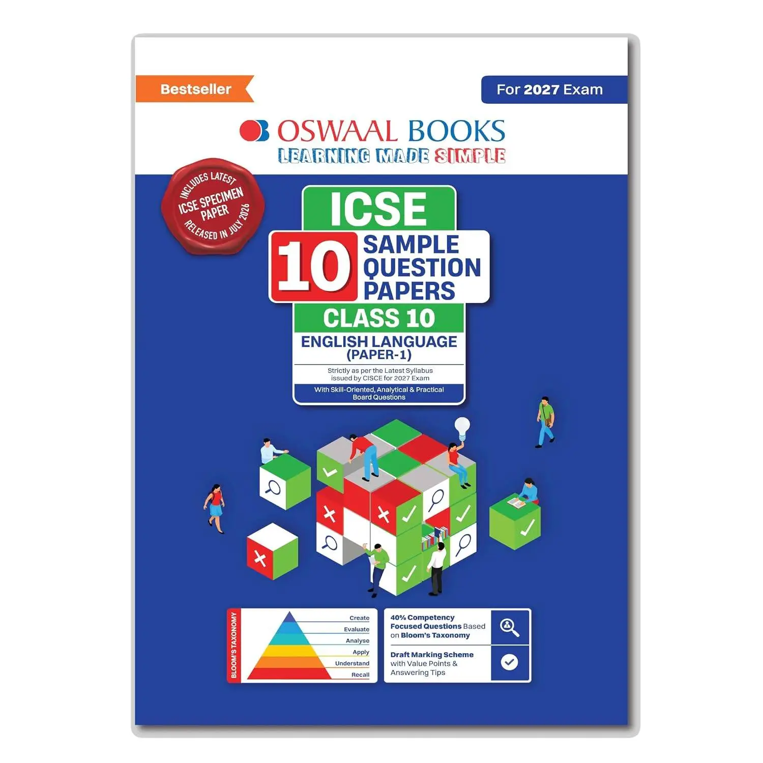 Oswaal ICSE 10 Sample Question Papers | Class 10 | English Paper-1 (Language) For 2027 Exam | 9788167291073