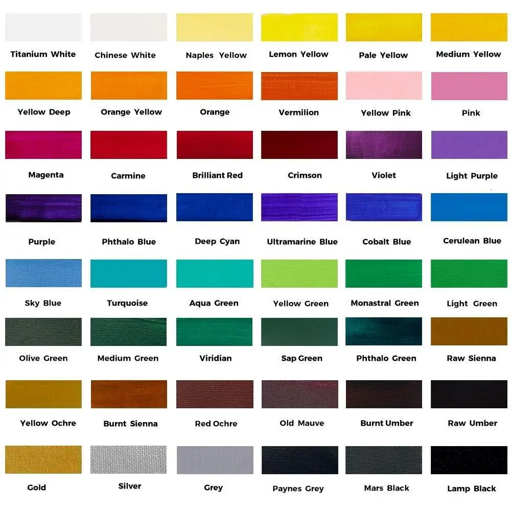 Mont Marte Acrylic Paint Set 48 Colors 36ml, Suitable for Canvas, Wood, MDF, Leather, Air-Dried Clay, Plaster, Cardboard, Paper and Crafts, Multicolour view 4