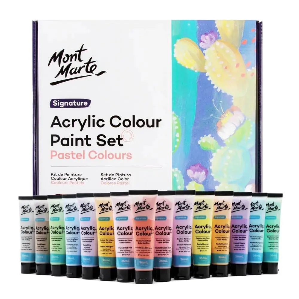 Mont Marte Acrylic Colour Pastel Paint Set Signature 24Pcs
