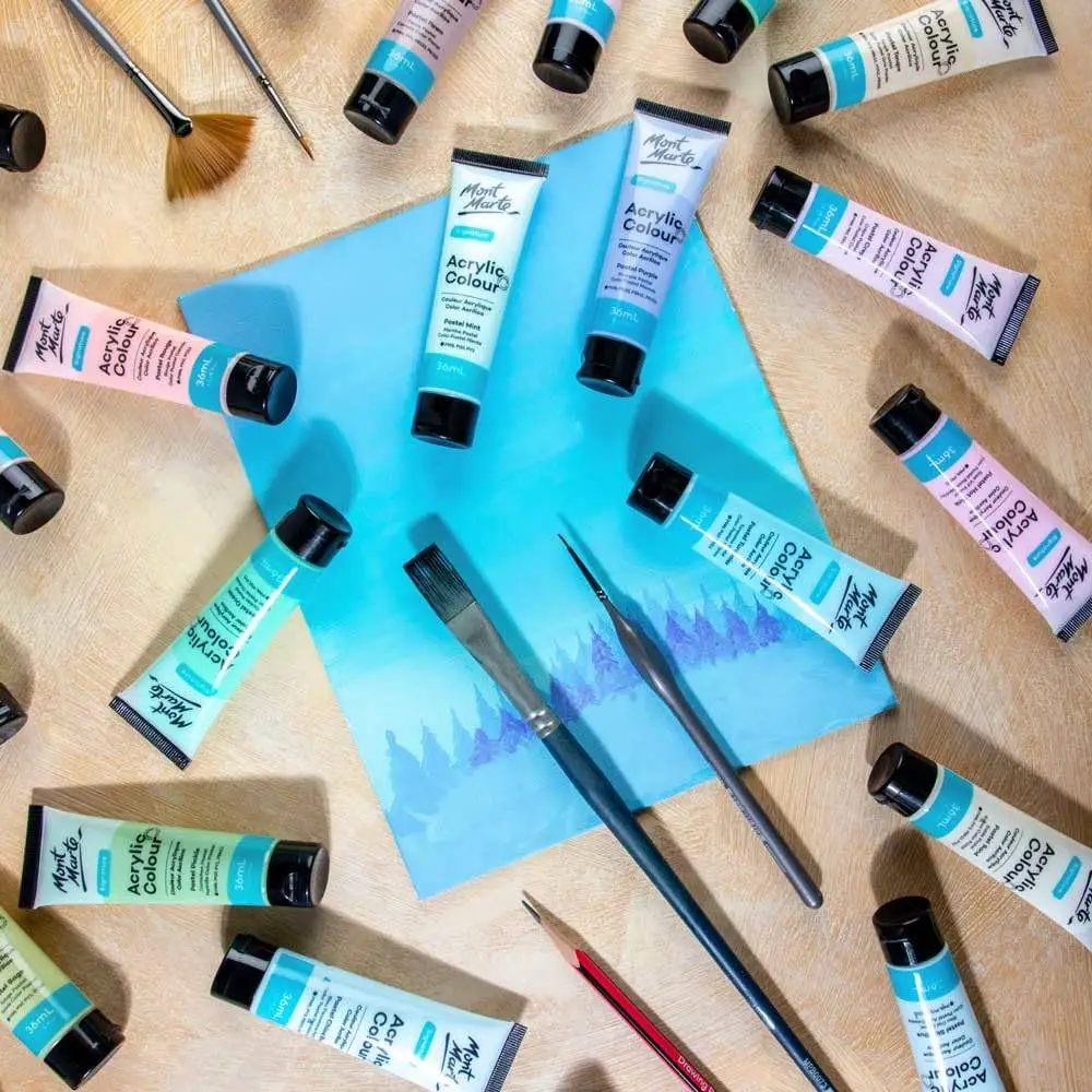 Mont Marte Acrylic Colour Pastel Paint Set Signature 24Pcs view 5
